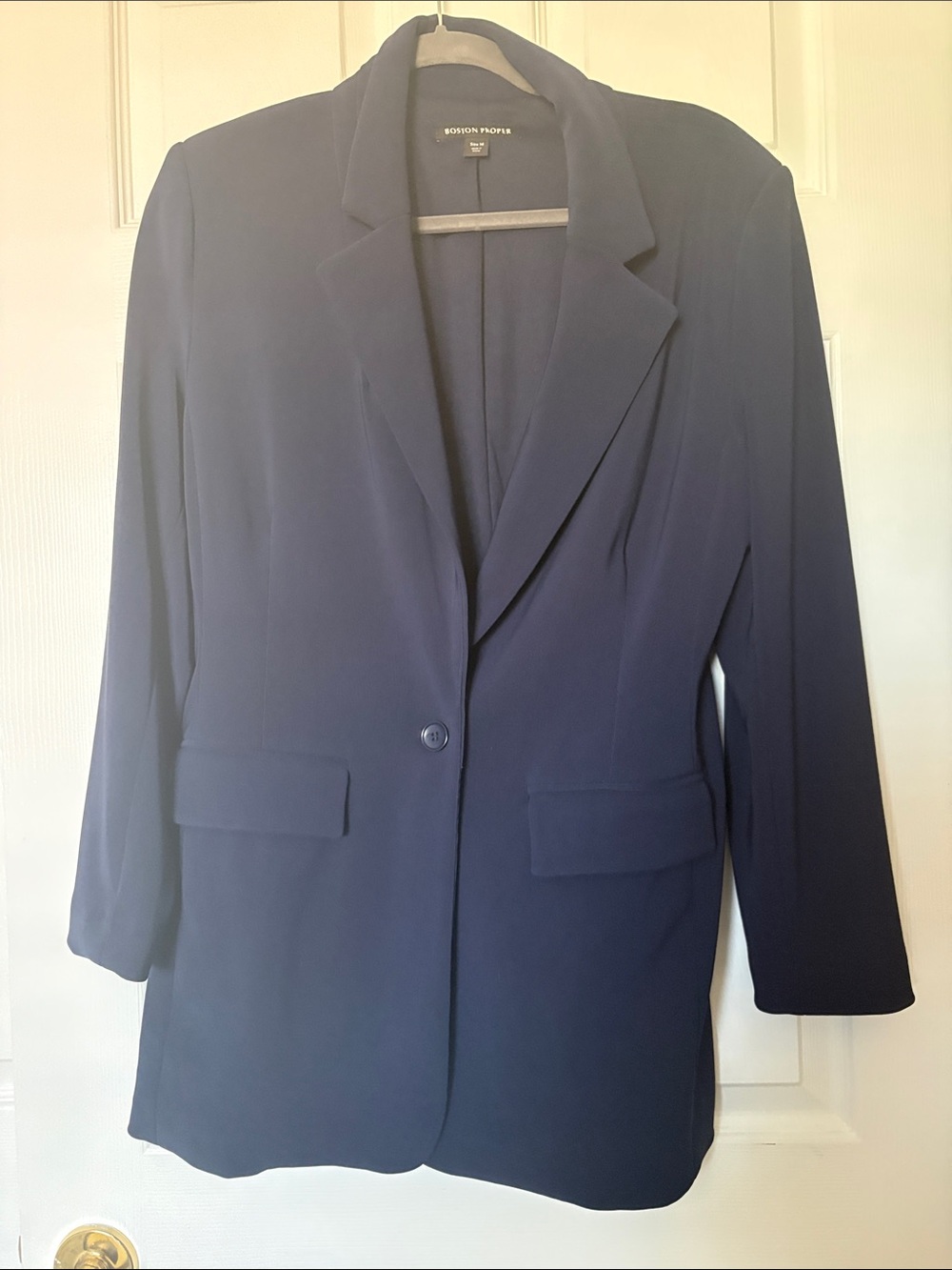 Boston Proper Dark Navy One-Button Blazer
